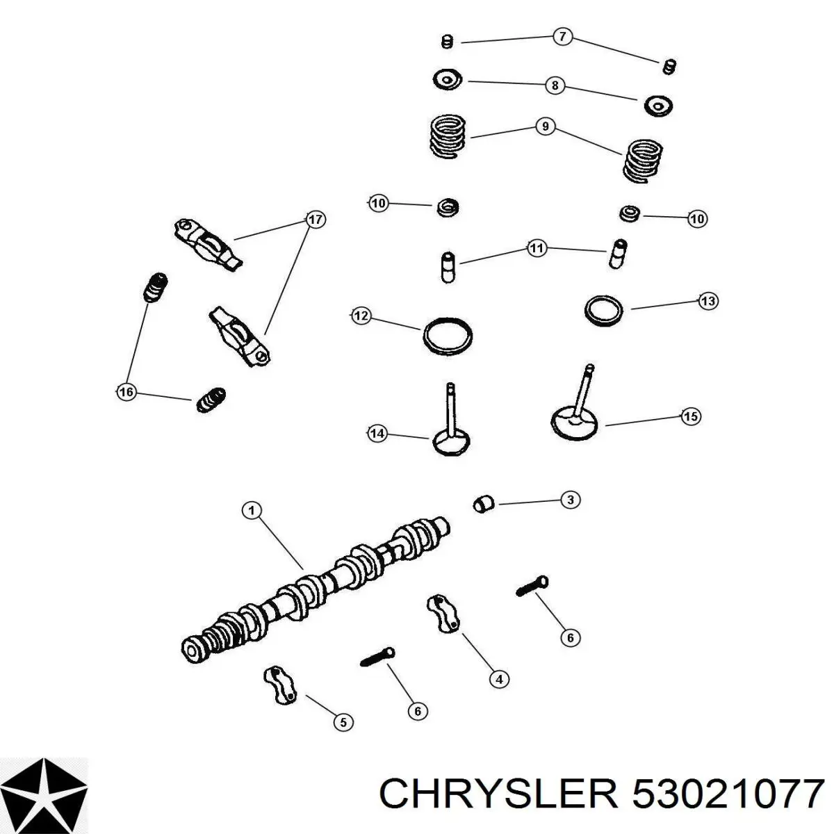 Do koszyka 53021077 Chrysler Kompensator hydrauliczny (popychacz hydrauliczny), popychacz zaworu