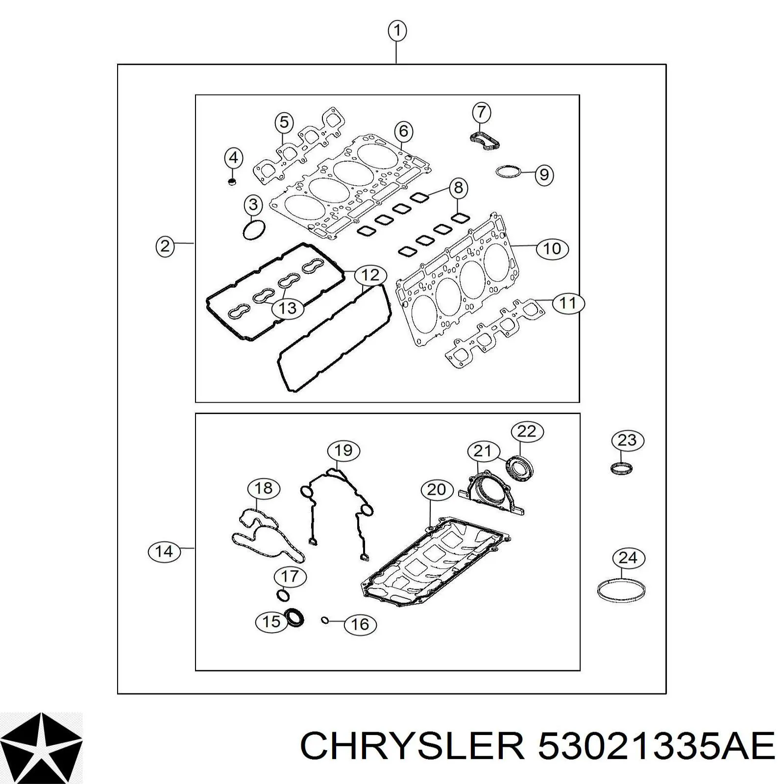 Uszczelniacz wału korbowego silnika tylny Chrysler 53021335AE cena, od 7,24 USD