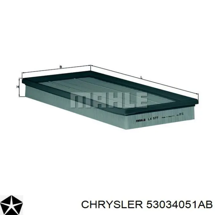 Filtr powietrza Chrysler 53034051AB cena, od 130,10 USD
