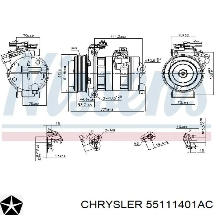 55111401AC Chrysler sprężarka klimatyzacji