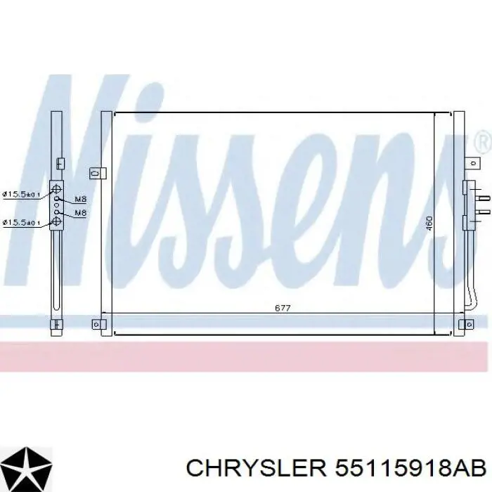 Do koszyka 55115918AB Chrysler Chłodnica klimatyzacji