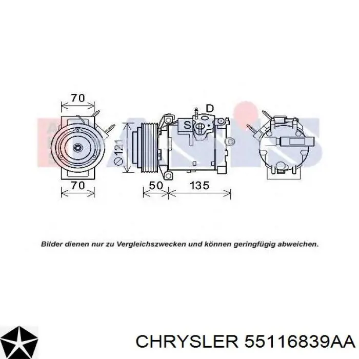 55116839AA Chrysler Sprężarka klimatyzacji
