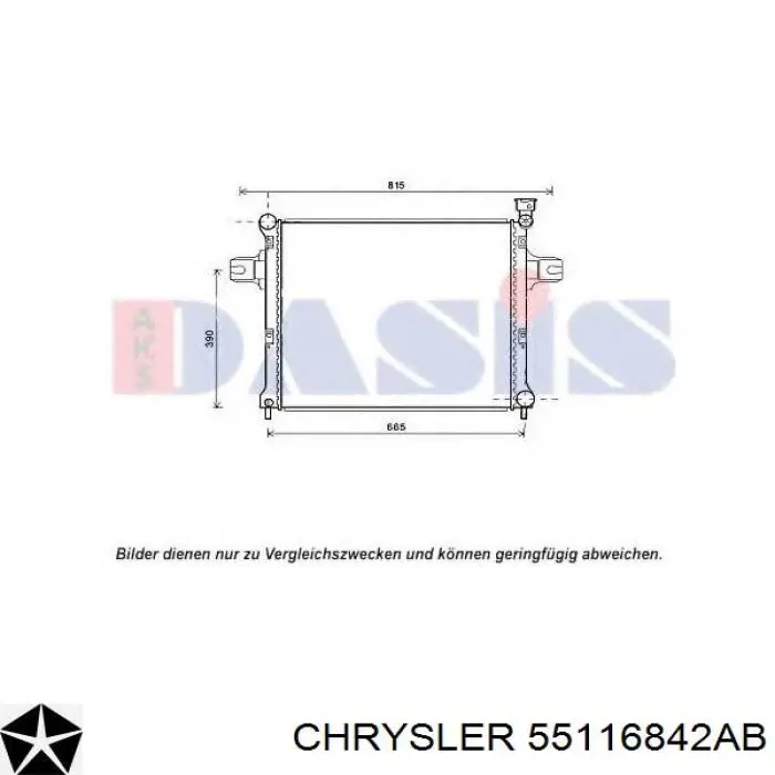 Do koszyka 55116842AB Chrysler Chłodnica silnika