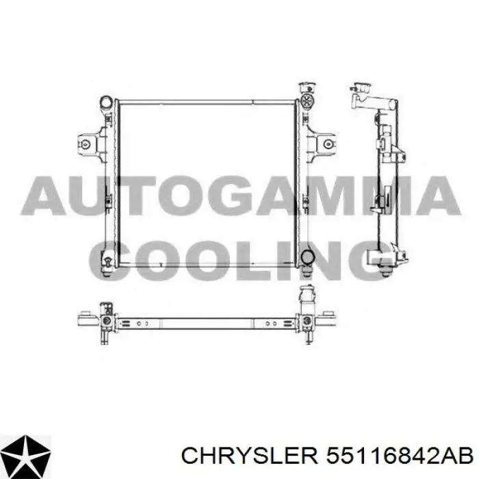 Do koszyka 55116842AB Chrysler Chłodnica silnika