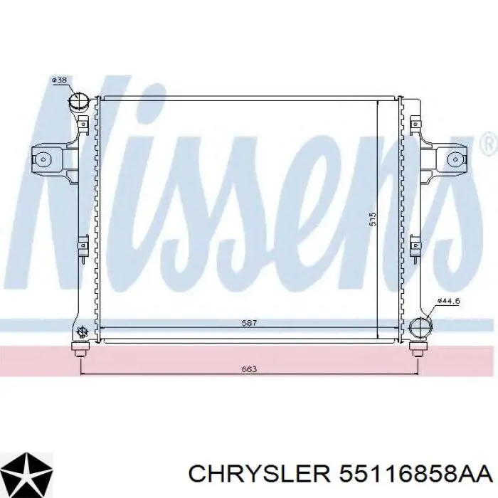 Chłodnica silnika Chrysler 55116858AA cena, od 182,17 USD