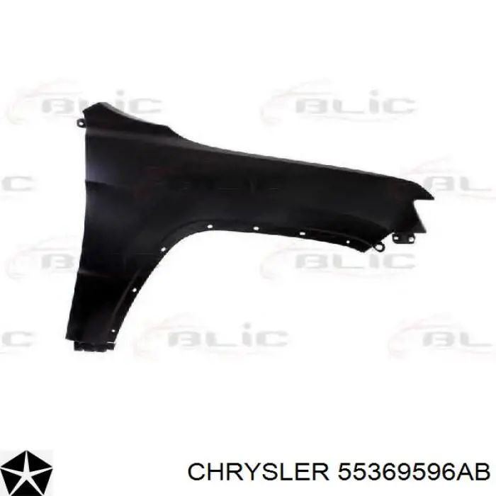 Do koszyka 55369596AB Chrysler Błotnik przedni prawy