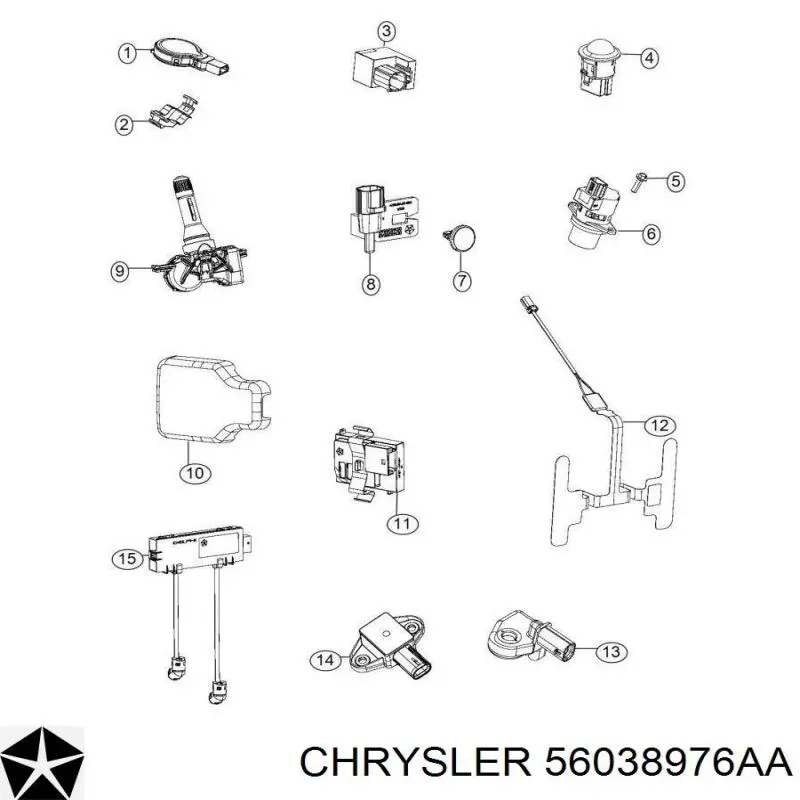56038976AA Chrysler Czujnik AIRBAG przedni