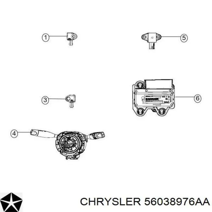 Czujnik AIRBAG przedni Chrysler 56038976AA cena, od 1,57 USD