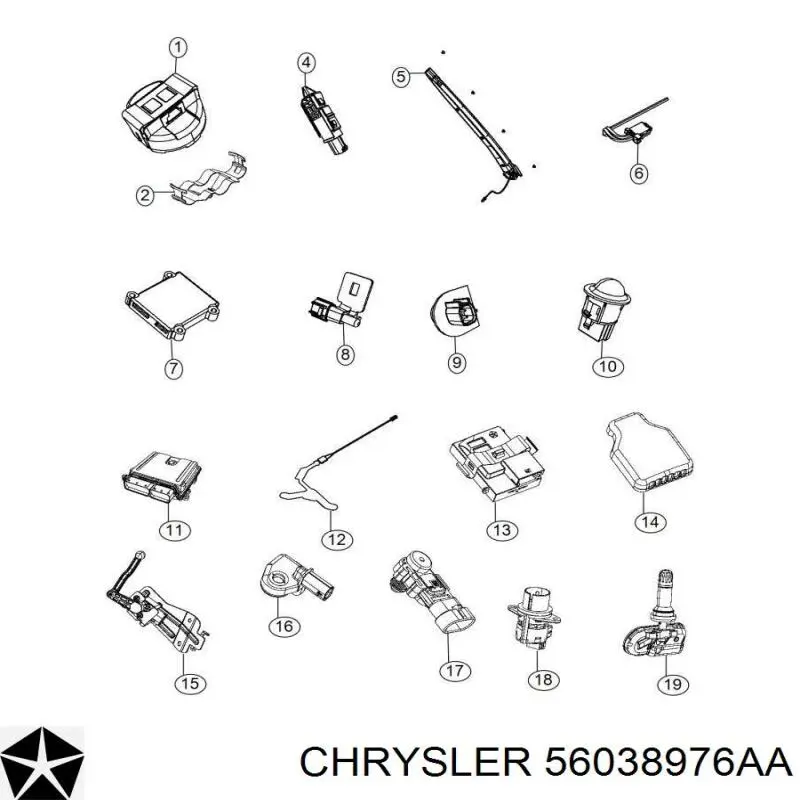 Do koszyka 56038976AA Chrysler Czujnik AIRBAG przedni