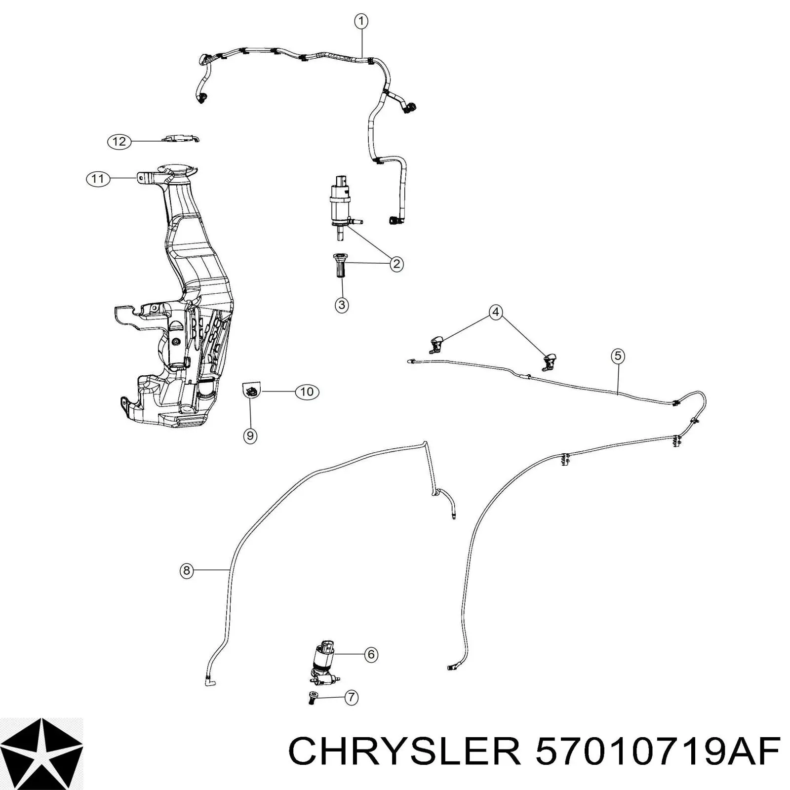 57010719AF Chrysler Zbiorniczek spryskiwacza szyb