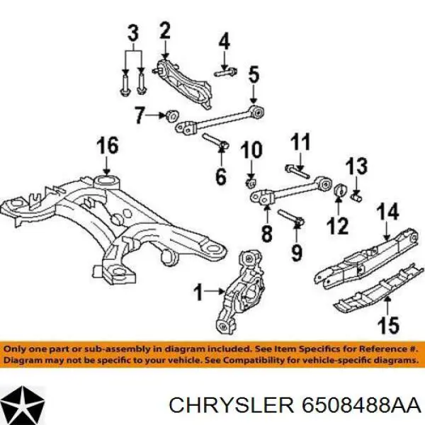 6508488AA Chrysler Śruba mocowania wahacza tylnego dolnego wewnętrzna