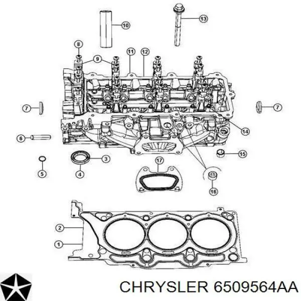 Śruba głowicy cylindrów Chrysler 6509564AA cena, od 3,14 USD