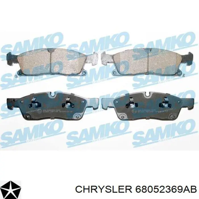 Klocki hamulcowe przednie tarczowe Chrysler 68052369AB cena, od 30,85 USD