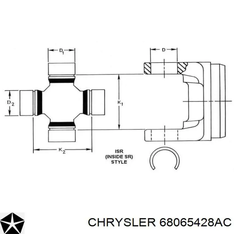 68065428AC Chrysler Krzyżak wału Cardana tylnego