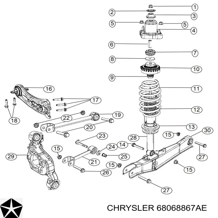 68068867AE Chrysler Amortyzator tylny