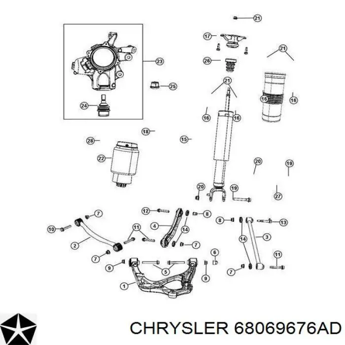 Amortyzator tylny Chrysler 68069676AD cena, od 181,31 USD
