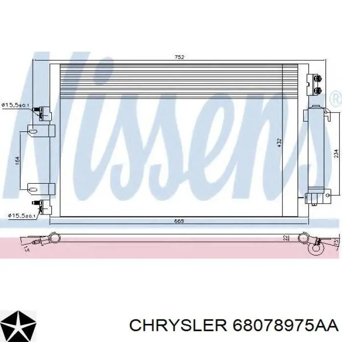 68078975AA Chrysler Chłodnica klimatyzacji