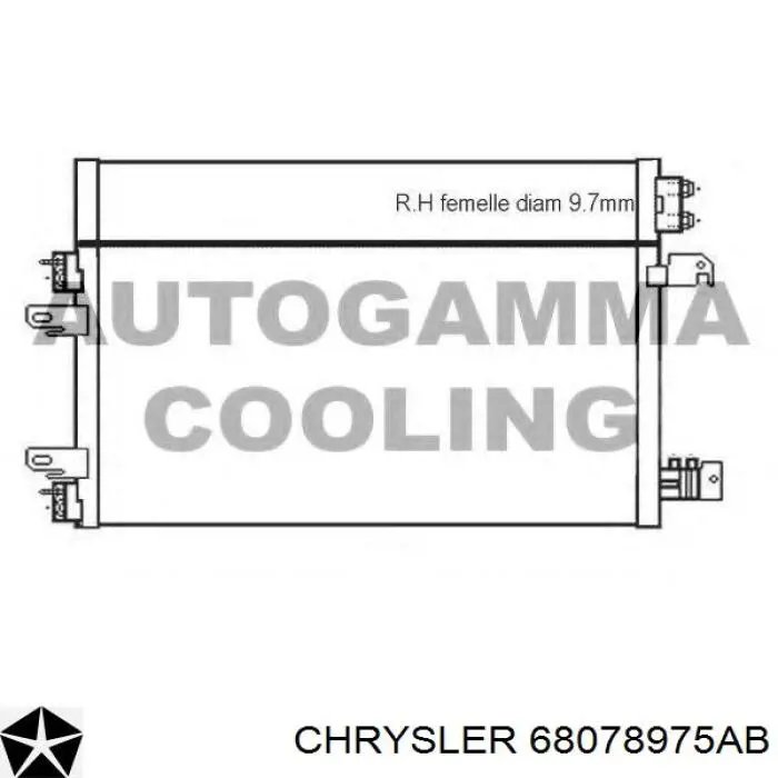 Do koszyka 68078975AB Chrysler Chłodnica klimatyzacji