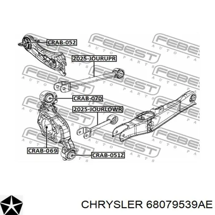 Drążek poprzeczny zawieszenia tylnego Chrysler 68079539AE cena, od 34,55 USD