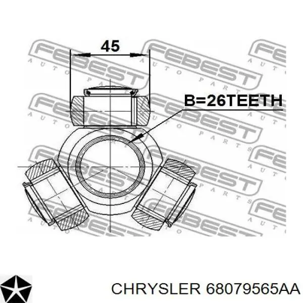 Półoś napędowa przednia lewa Chrysler 68079565AA cena, od 128,75 USD
