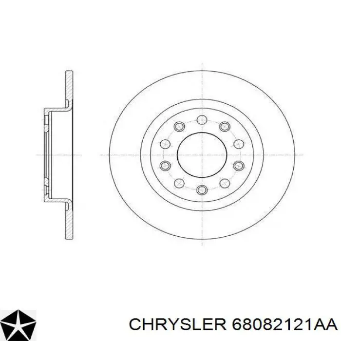 Do koszyka 68082121AA Chrysler Tarcza hamulcowa tylna
