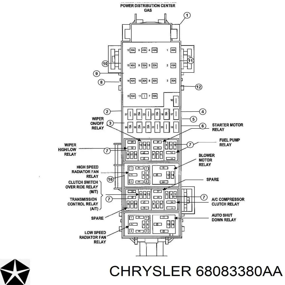 68083380AA Chrysler przekaźnik kierunkowskazów