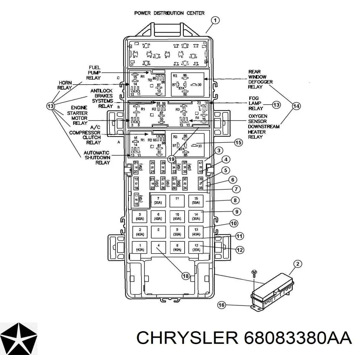 68083380AA Chrysler Przekaźnik kierunkowskazów