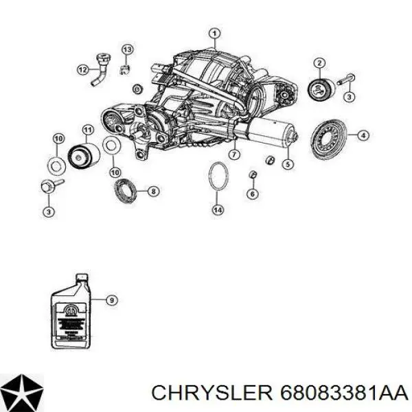 Olej przekładniowy Chrysler 68083381AA cena, od 139,42 USD