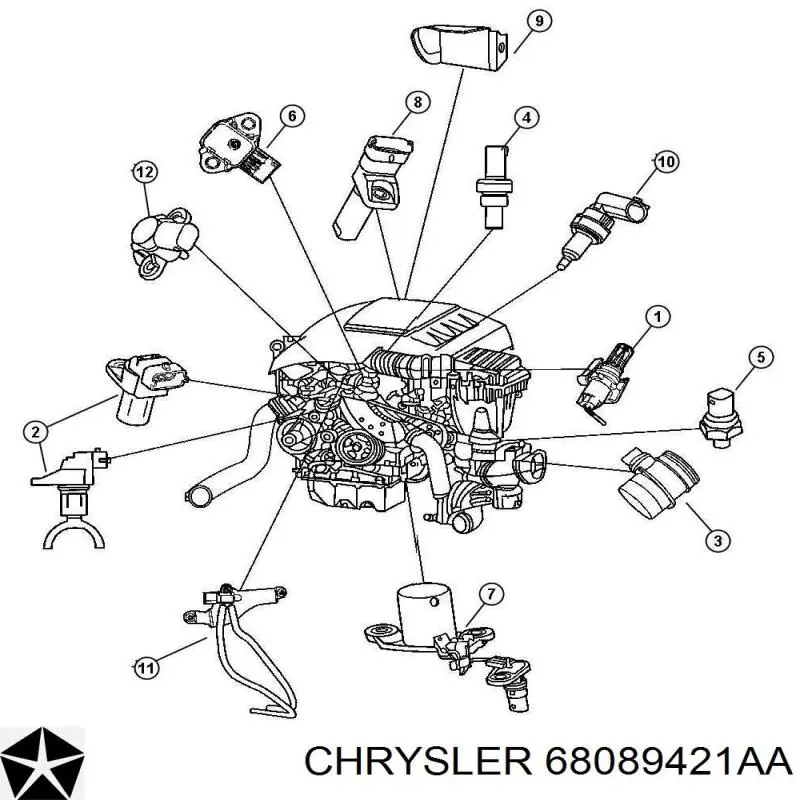 Czujnik ciśnienia spalin Chrysler 68089421AA cena, od 34,07 USD