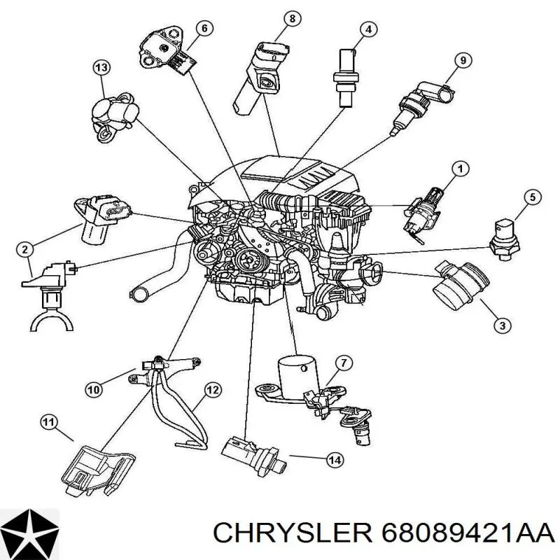 Do koszyka 68089421AA Chrysler Czujnik ciśnienia spalin