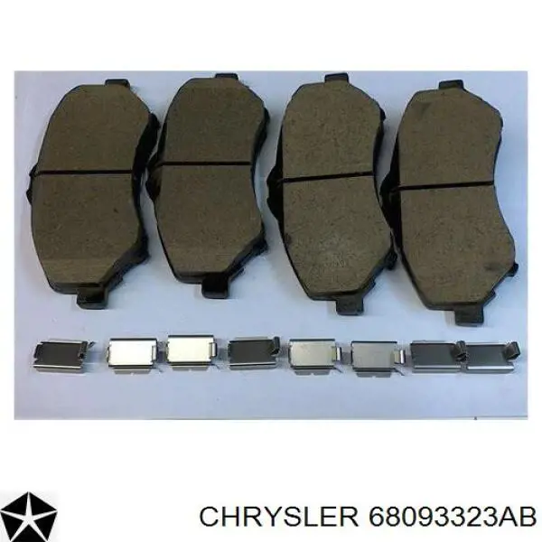 Klocki hamulcowe przednie tarczowe Chrysler 68093323AB cena, od 28,64 USD