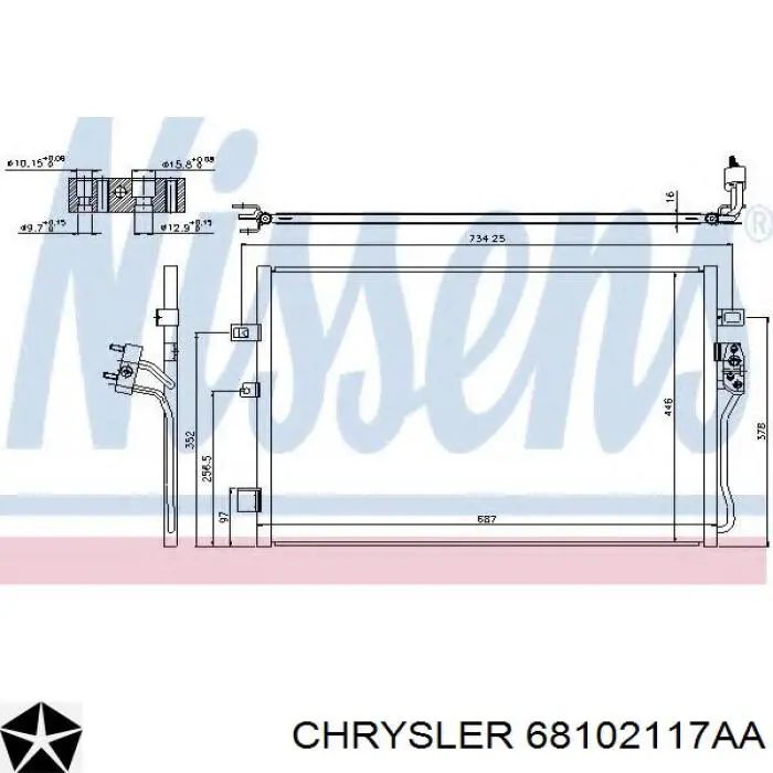 68102117AA Chrysler Chłodnica klimatyzacji