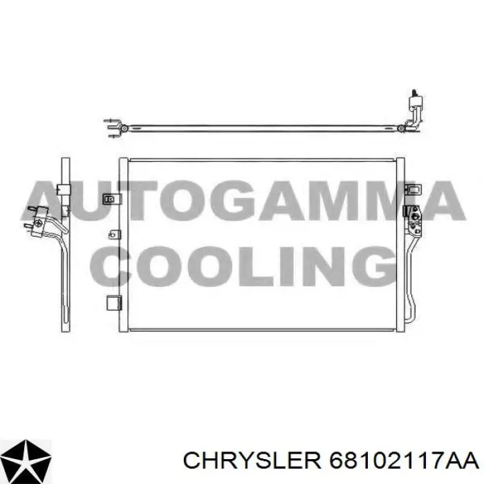 Chłodnica klimatyzacji Chrysler 68102117AA cena, od 110,46 USD