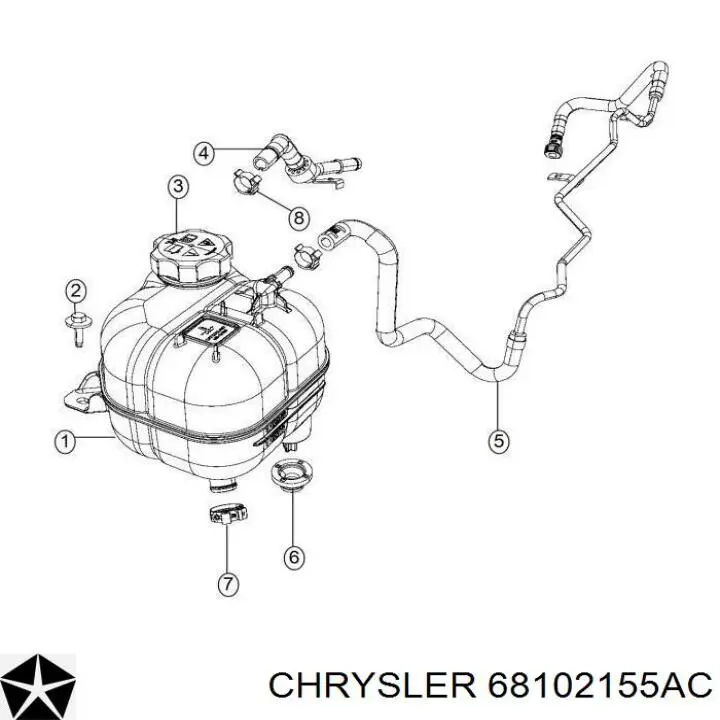 Zbiorniczek wyrównawczy układu chłodzenia Chrysler 68102155AC cena, od 15,69 USD