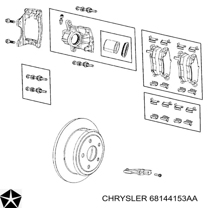 Zestaw naprawczy zacisku hamulcowego przedniego Fiat/Alfa/Lancia K68144153AA cena, od 12,83 USD