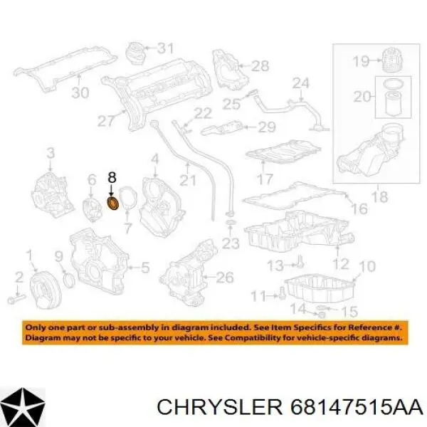 Uszczelniacz wałka rozrządu silnika do Jeep Grand Cherokee IV WK