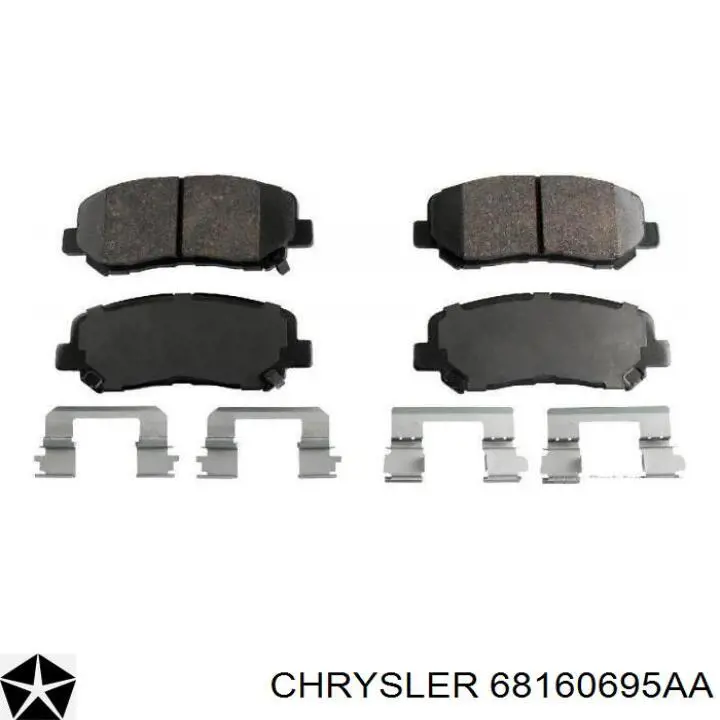 Klocki hamulcowe przednie tarczowe Chrysler 68160695AA cena, od 37,16 USD