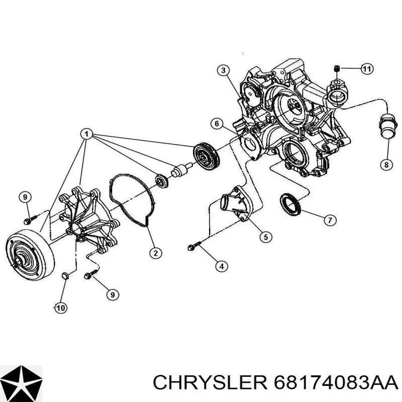 Termostat Chrysler 68174083AA cena, od 14,00 USD
