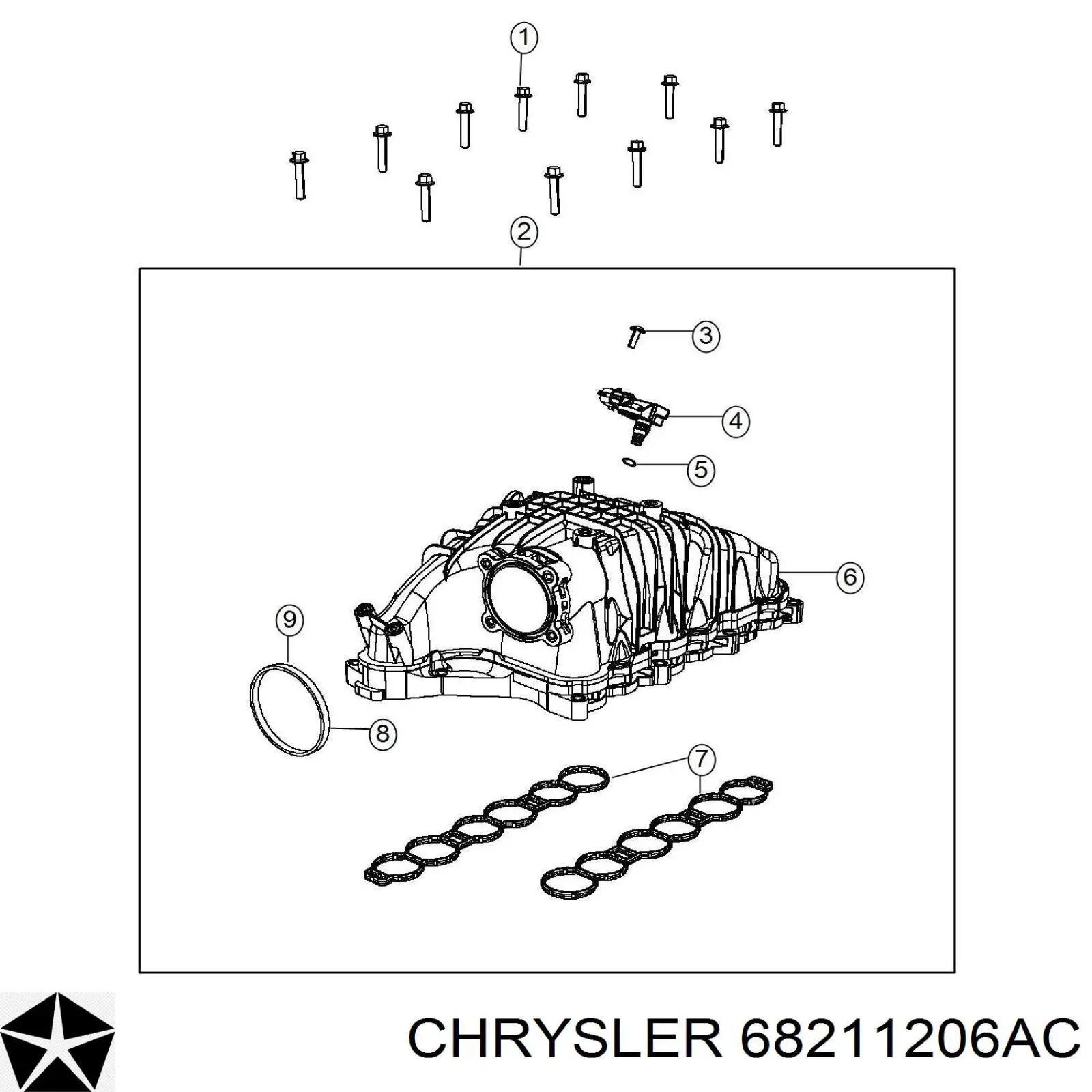 Kolektor ssący Fiat/Alfa/Lancia K68211206AA cena, od 385,99 USD
