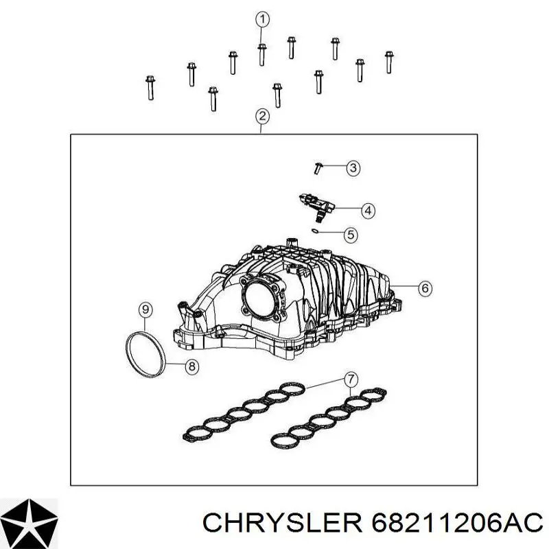 Do koszyka K68211206AA Fiat/Alfa/Lancia Kolektor ssący