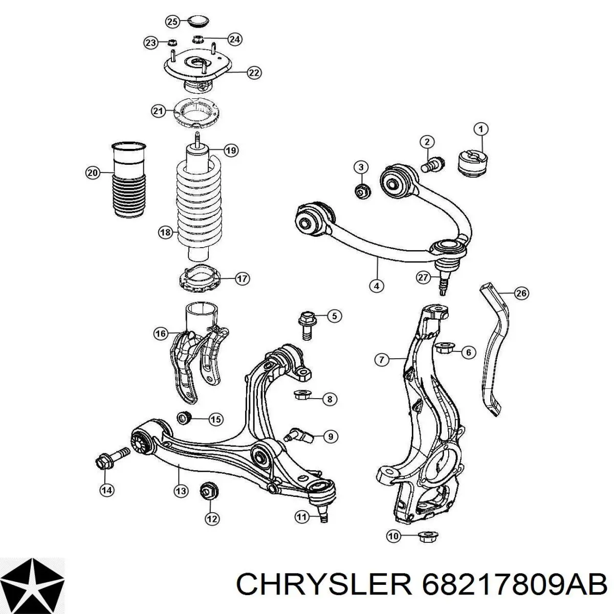 68217809AB Chrysler Wahacz zawieszenia przedniego górny lewy