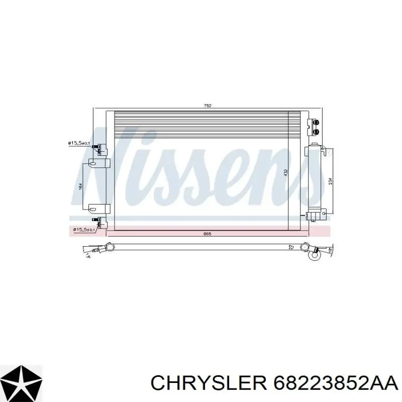 68223852AA Chrysler Chłodnica klimatyzacji