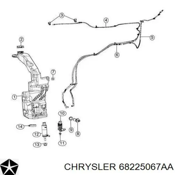 68225067AA Chrysler Zbiorniczek spryskiwacza szyb