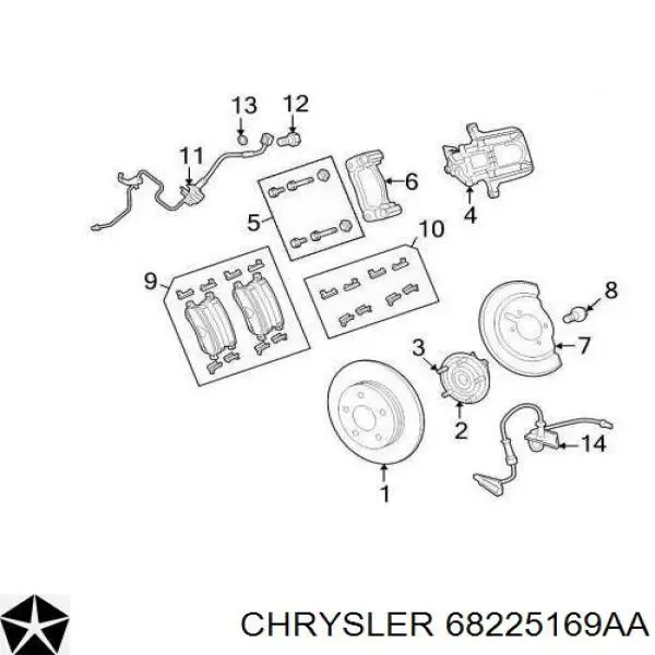 Zacisk hamulcowy przedni lewy Chrysler 68225169AA cena, od 23,53 USD