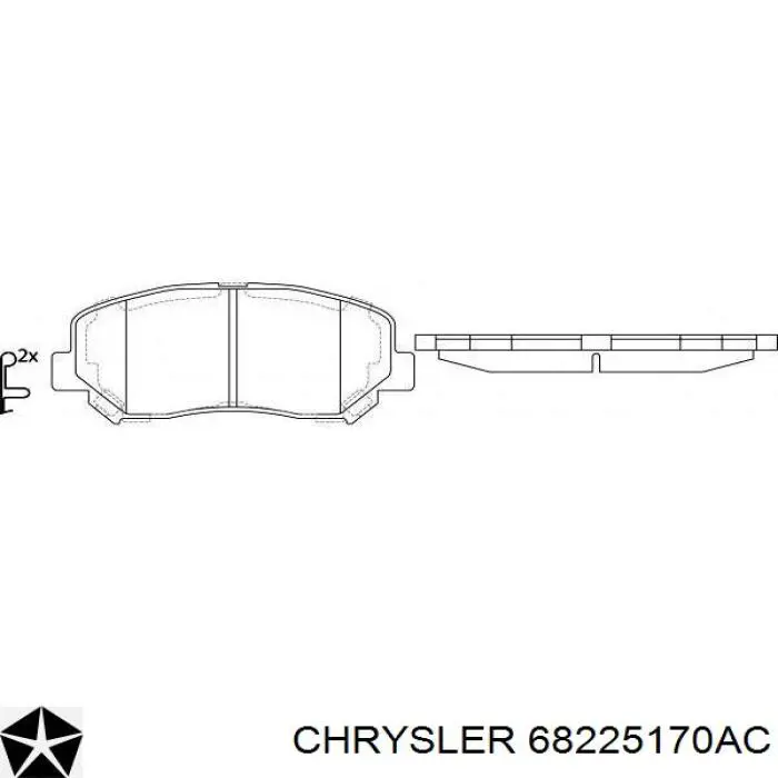 Klocki hamulcowe przednie tarczowe Chrysler 68225170AC cena, od 37,16 USD