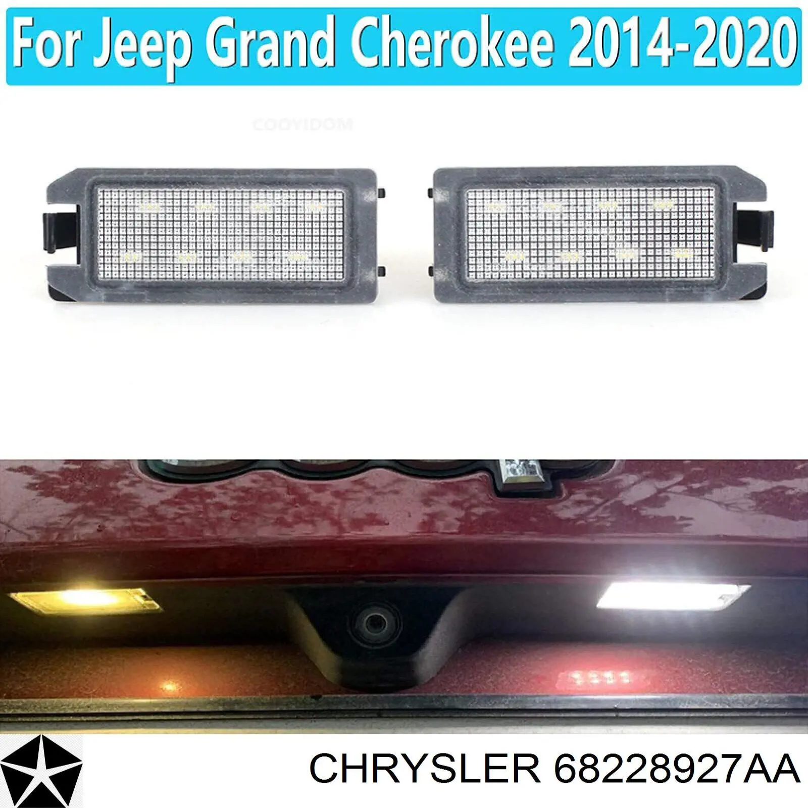 Lampa oświetlenia tylnej tablicy rejestracyjnej Chrysler 68228927AA cena, od 24,34 USD
