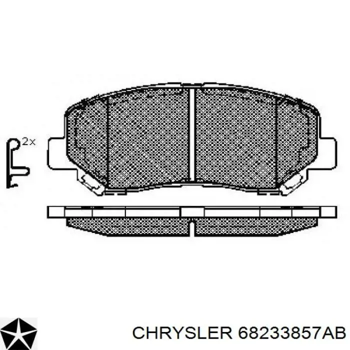 Klocki hamulcowe przednie tarczowe Chrysler 68233857AB cena, od 37,16 USD