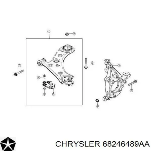 Sworzeń wahacza dolny Chrysler 68246489AA cena, od 20,90 USD