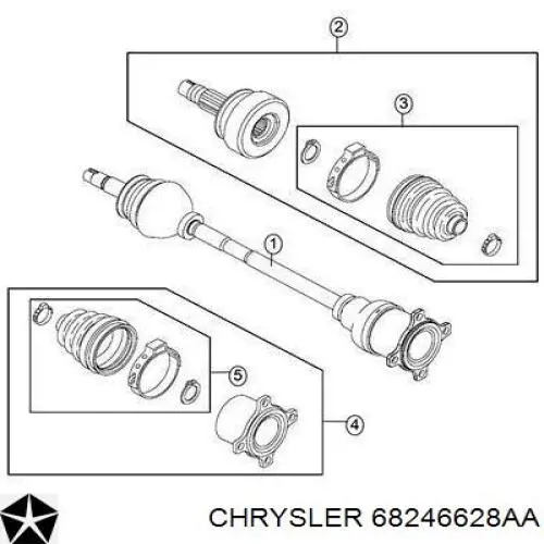 Półoś tylna Jeep RENEGADE SUV (BU) (2014 - 2023) cena, od 140,28 USD