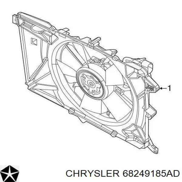 Dyfuzor chłodnicy, w komplecie z silnikiem i wirnikiem Chrysler 68249185AD cena, od 246,74 USD